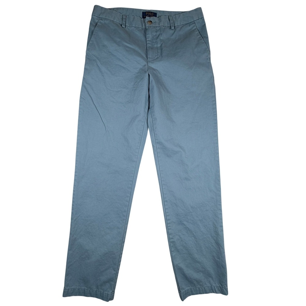 Polo Ralph Lauren Womens Light Blue Chino Pants Straight Leg Size 18 Twill